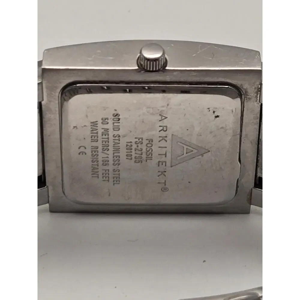 Fossil Arkitekt Watch FS-2795 Stainless Steel Square Face